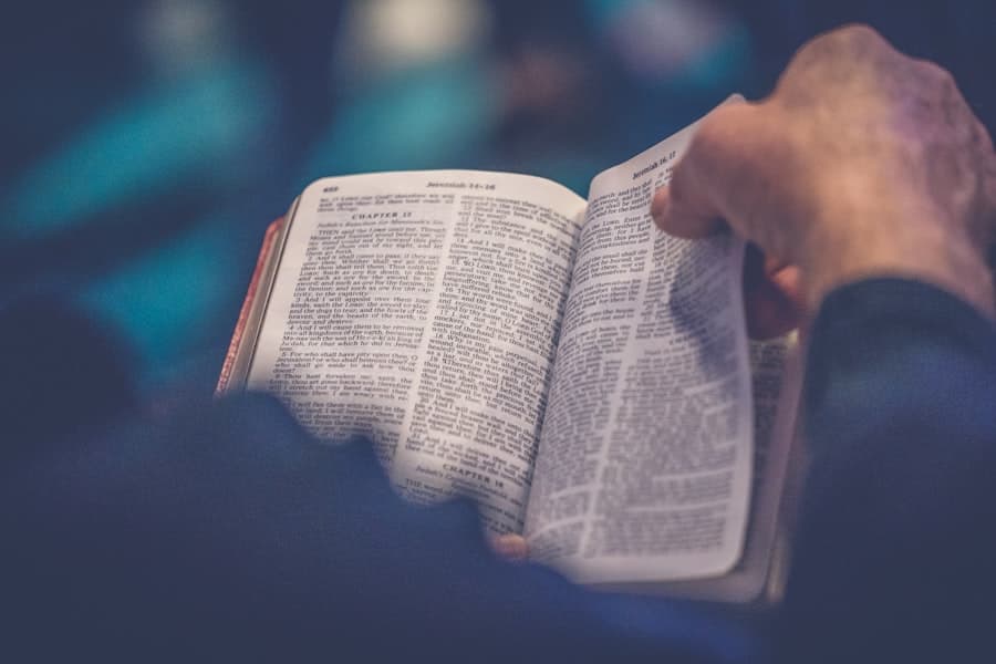 Open Bible for study writing